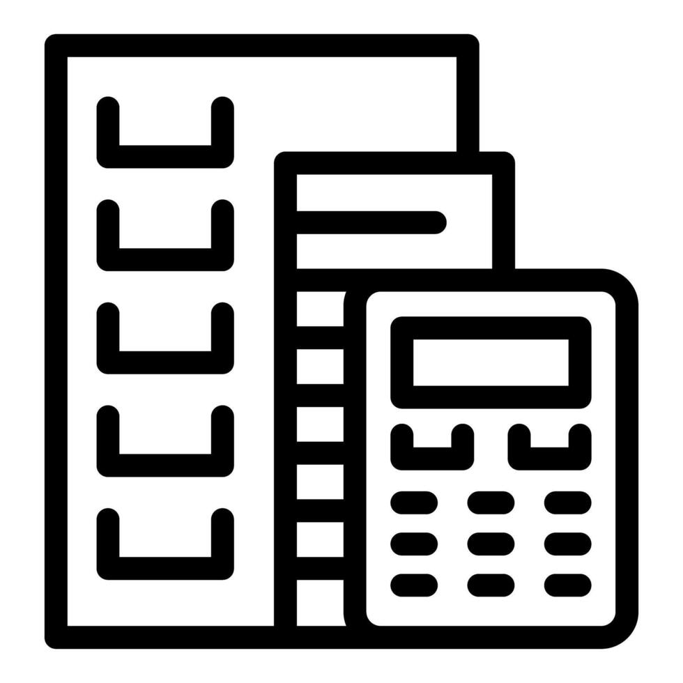 Line art icon of an accountant calculating an invoice vector