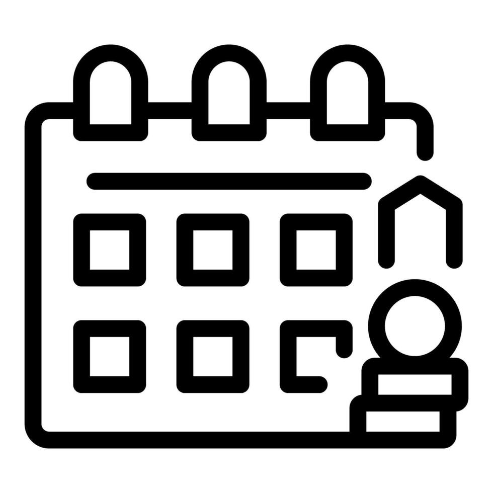 Businessman checking appointment on office calendar icon vector