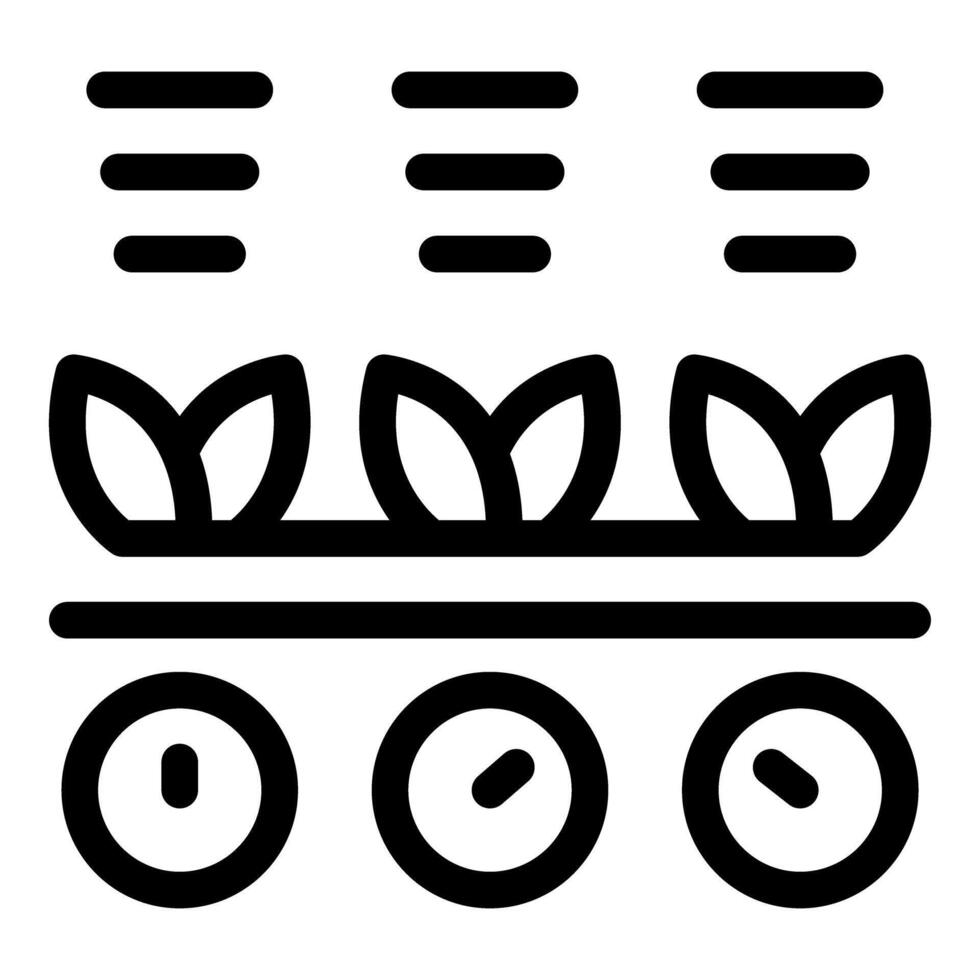 Smart farm system monitoring growth and controlling light intensity vector