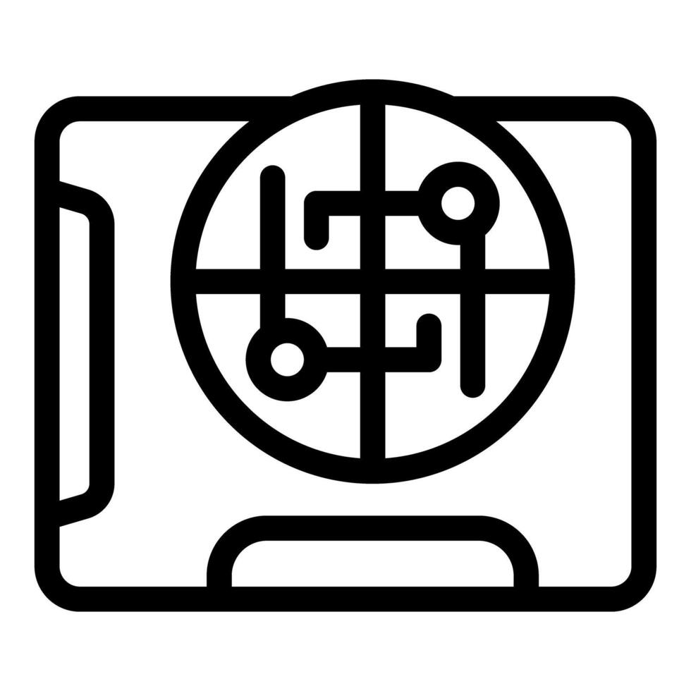 Electronic lock system with mobile phone access icon outline style vector