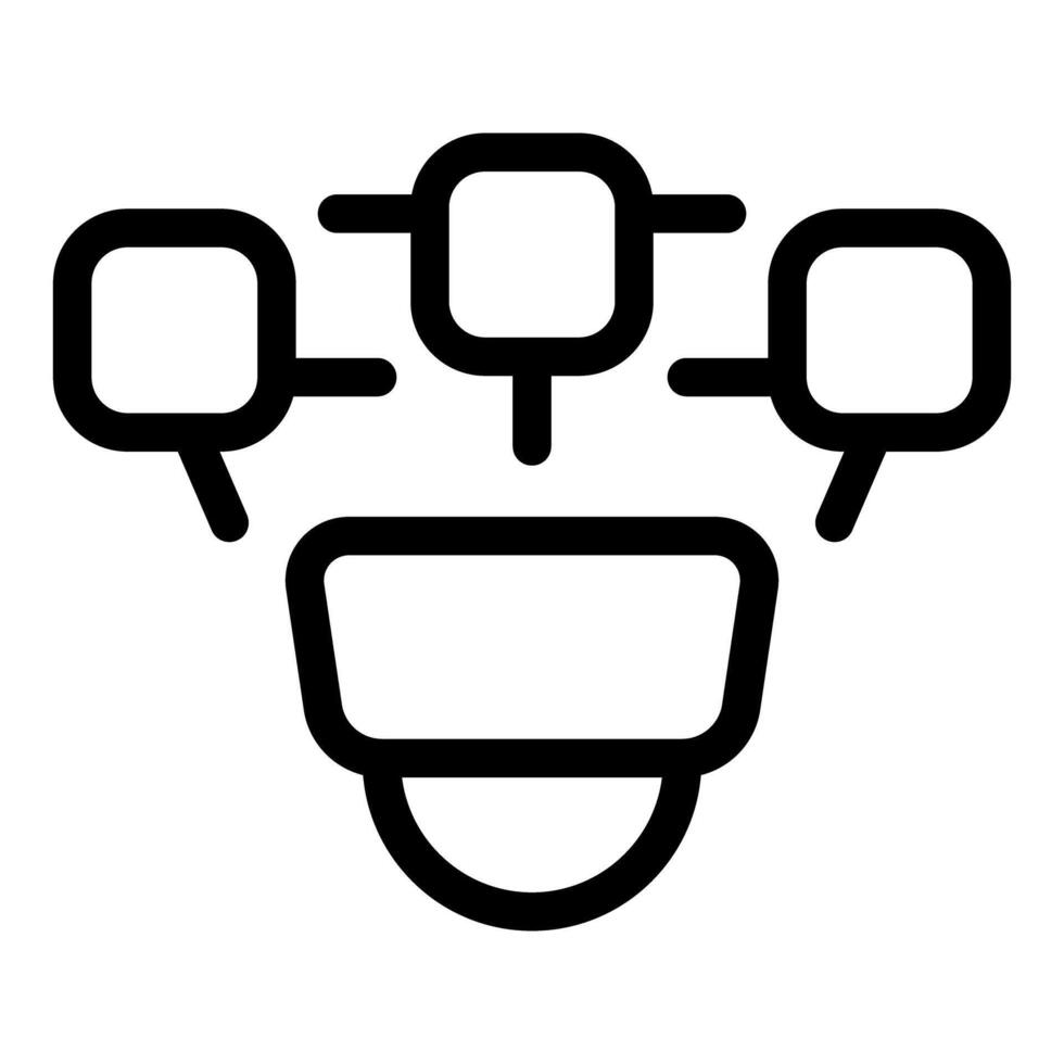 Smart home security system connecting devices icon vector