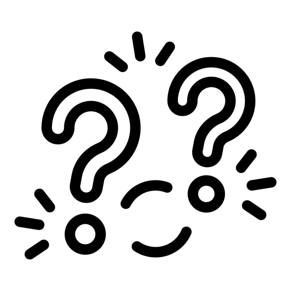 Question marks thinking problem solving confusion icon vector