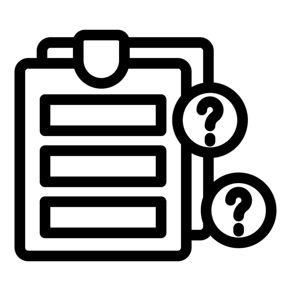 Clipboard displaying question marks for frequently asked questions vector