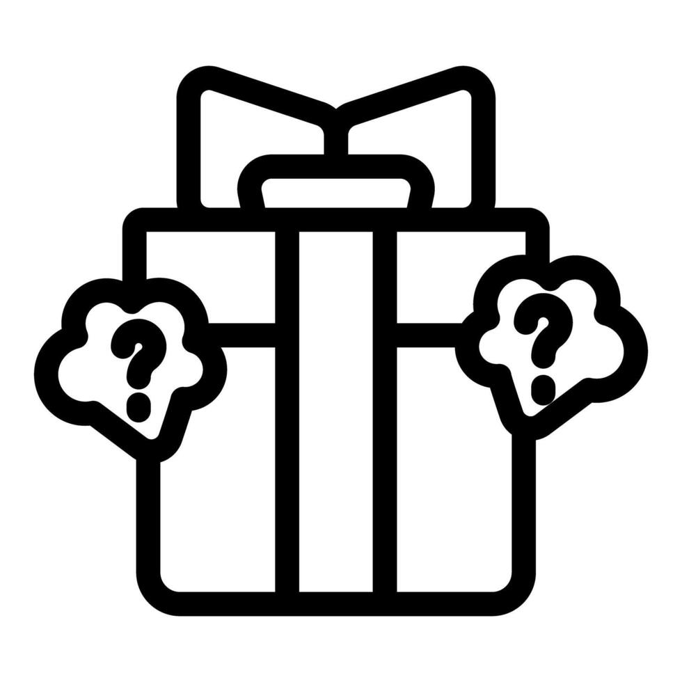 Mystery gift box with question marks appearing on sides vector