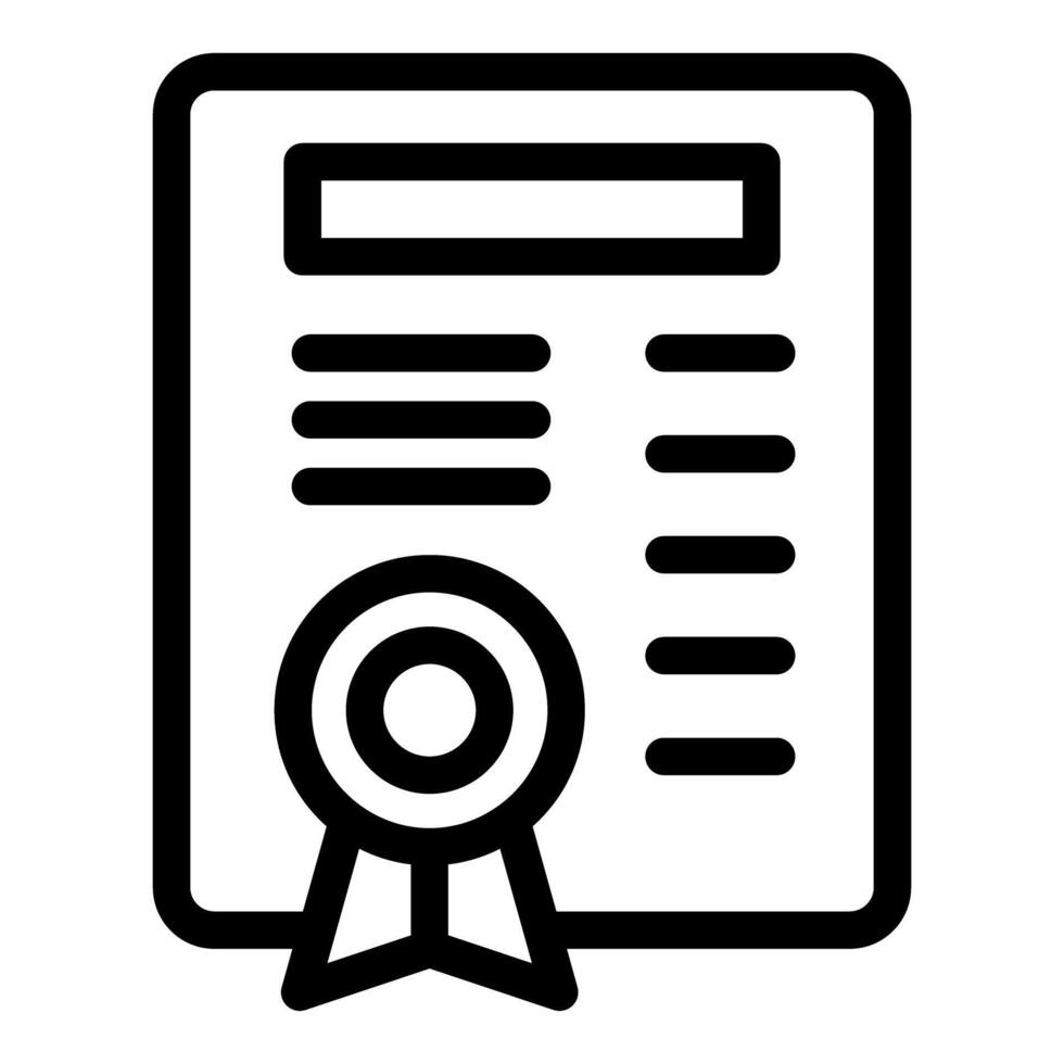 Official document with red ribbon and stamp icon vector