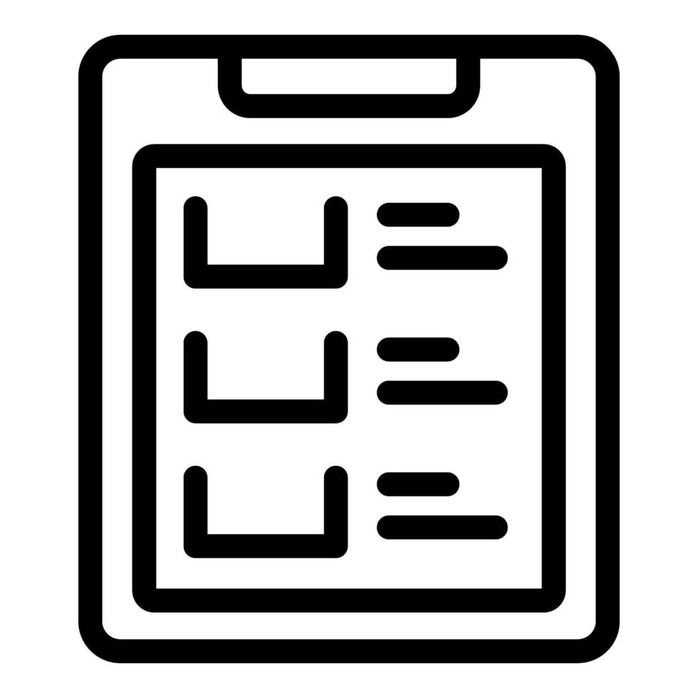 Clipboard showing checklist with items for auditing vector