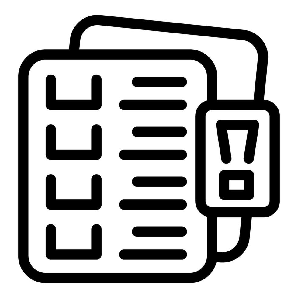 Checklist showing exclamation point warning sign icon vector