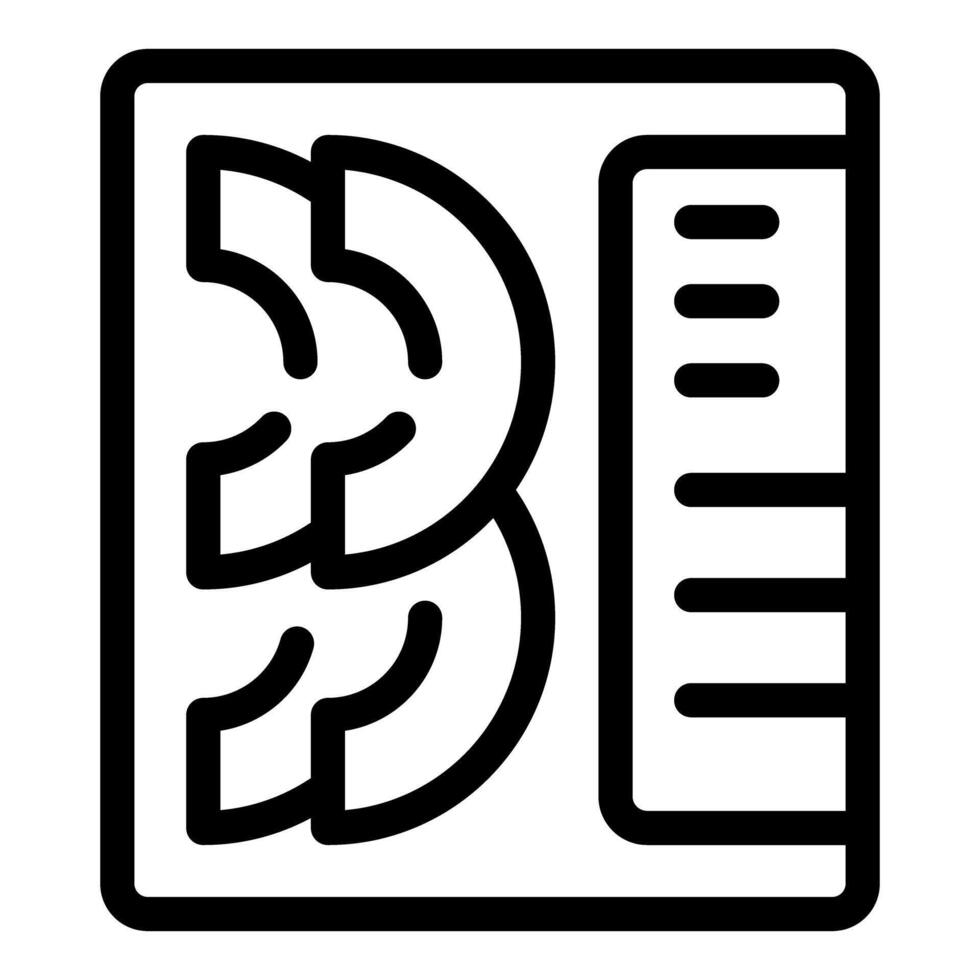 Line icon of air conditioner showing indoor unit with filters and control panel vector
