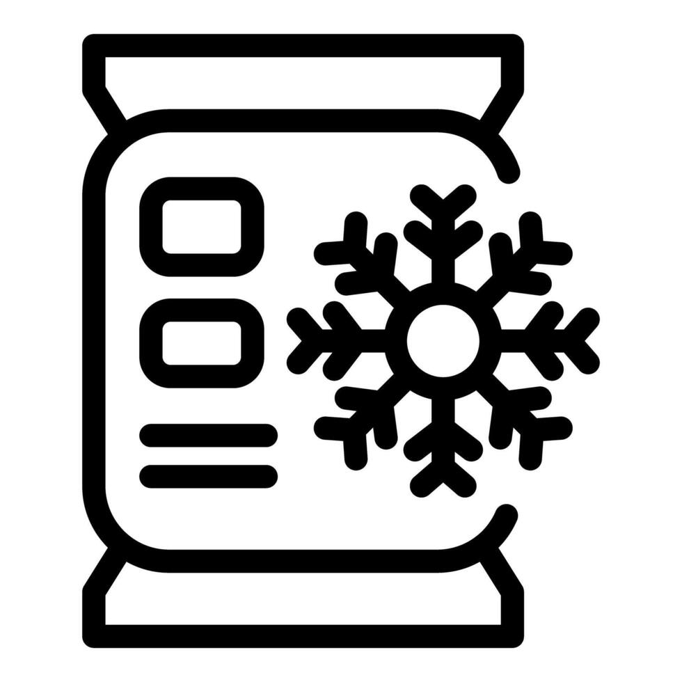 Frozen food pack with snowflake icon showing storage temperature vector