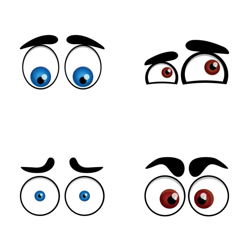 Eye expression icons set cartoon . Cartoon eye expressing various emotion vector