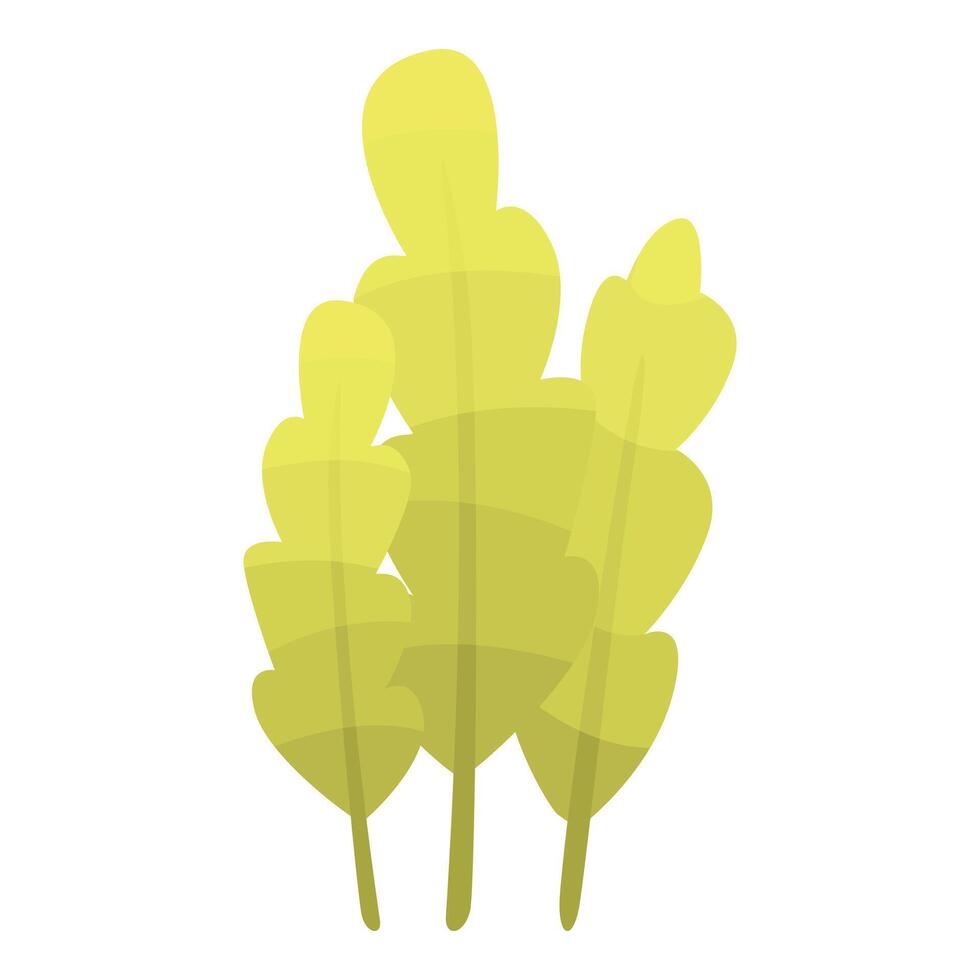 Three yellow gradient leaves growing close together vector