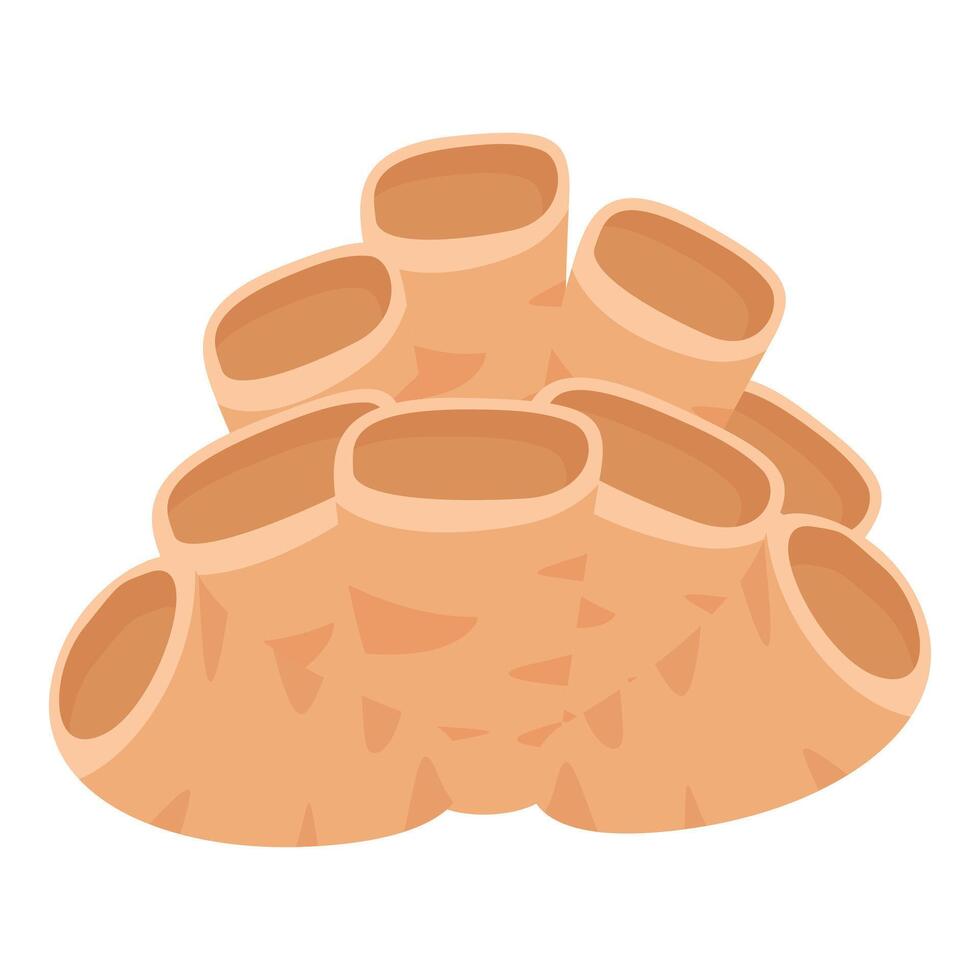 Coral polyp sea life growing on ocean floor vector
