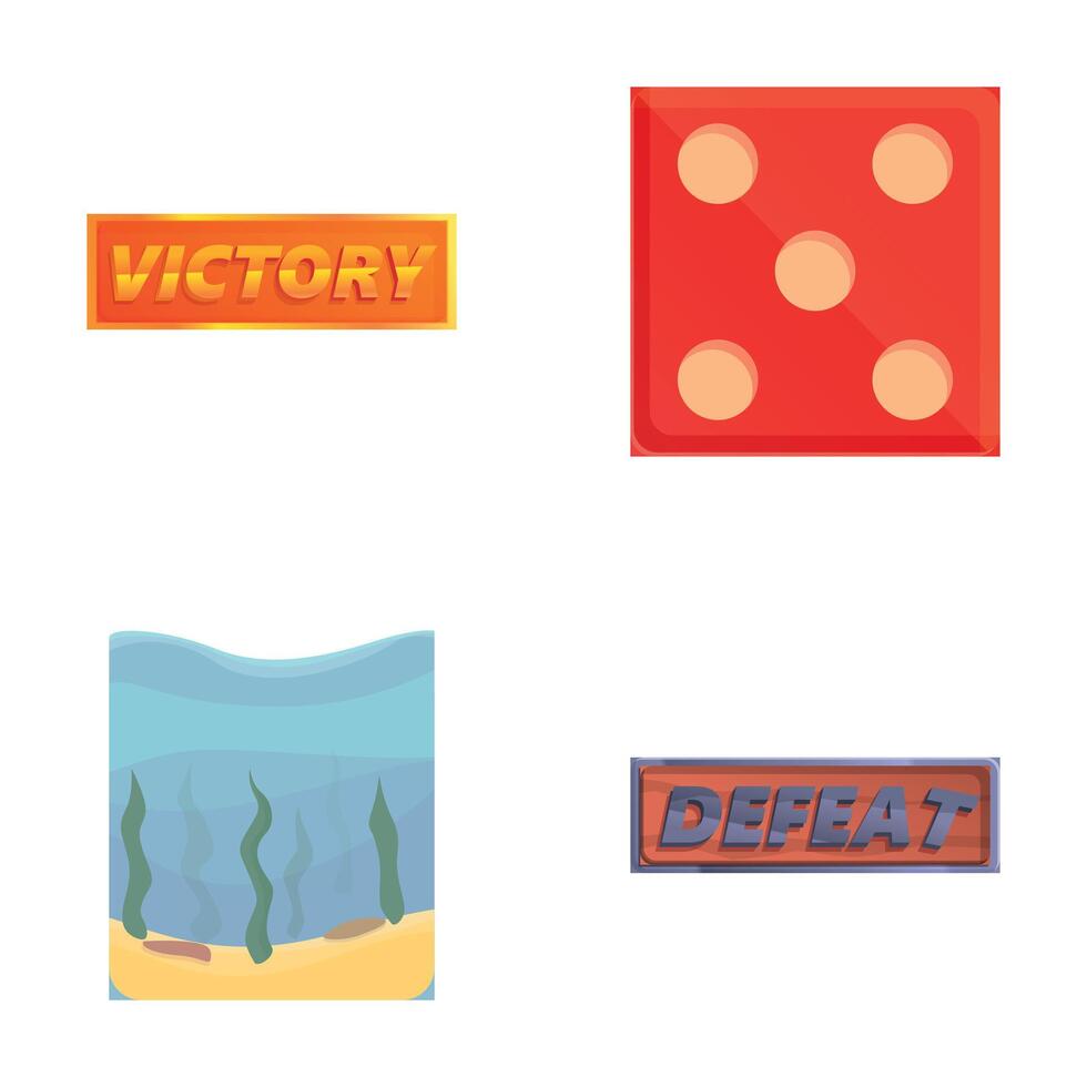 Game icons set cartoon . Design element of game vector