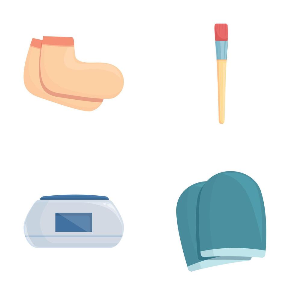 Cosmetology procedure icons set cartoon . Procedure in spa salon vector