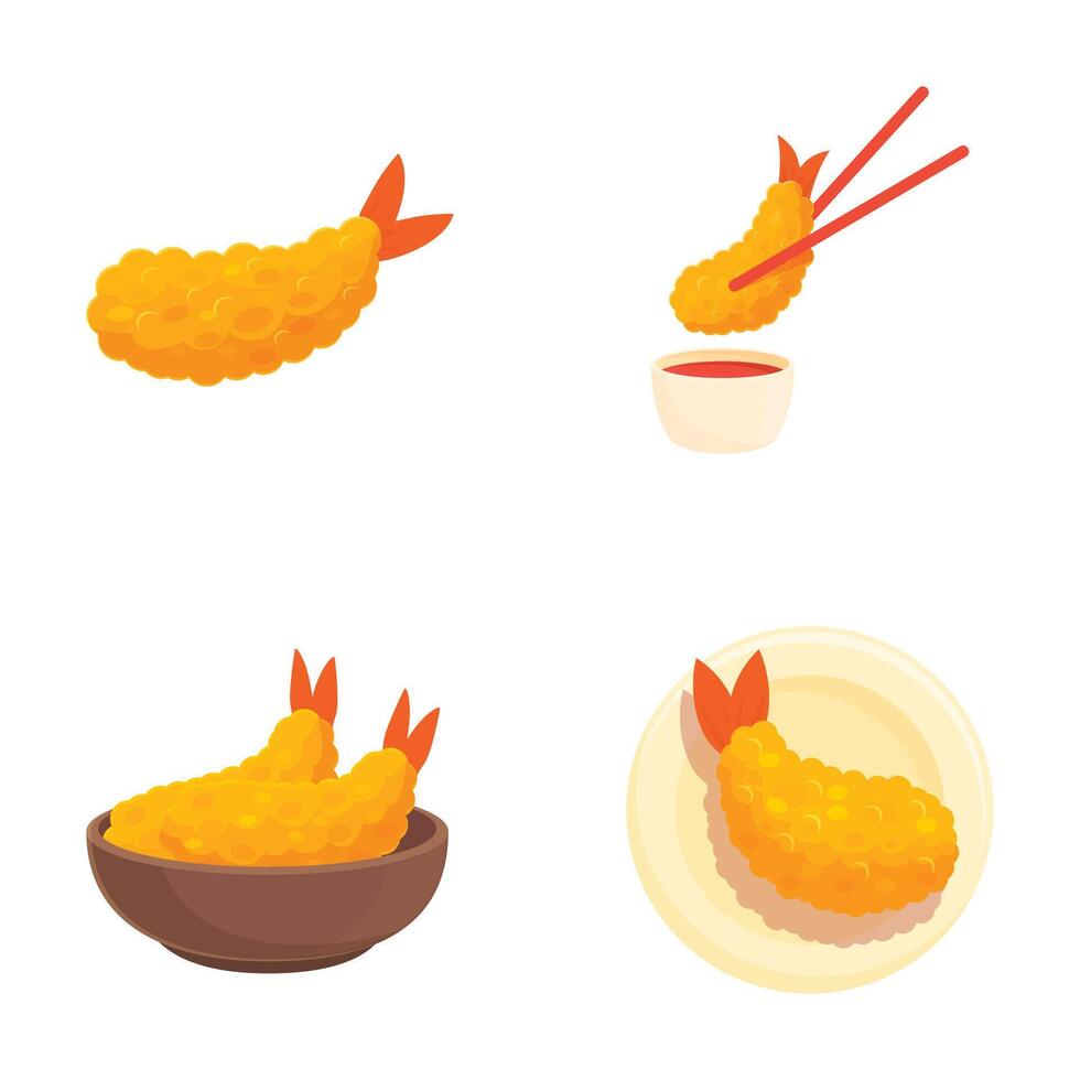 Assorted shrimp roe sushi illustrations vector