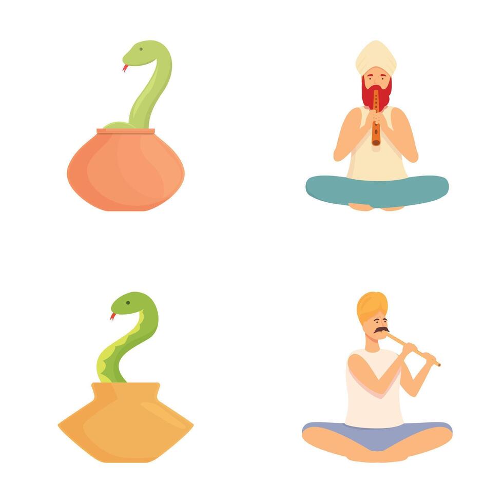 Diverse set of flat design yoga and meditation icons vector