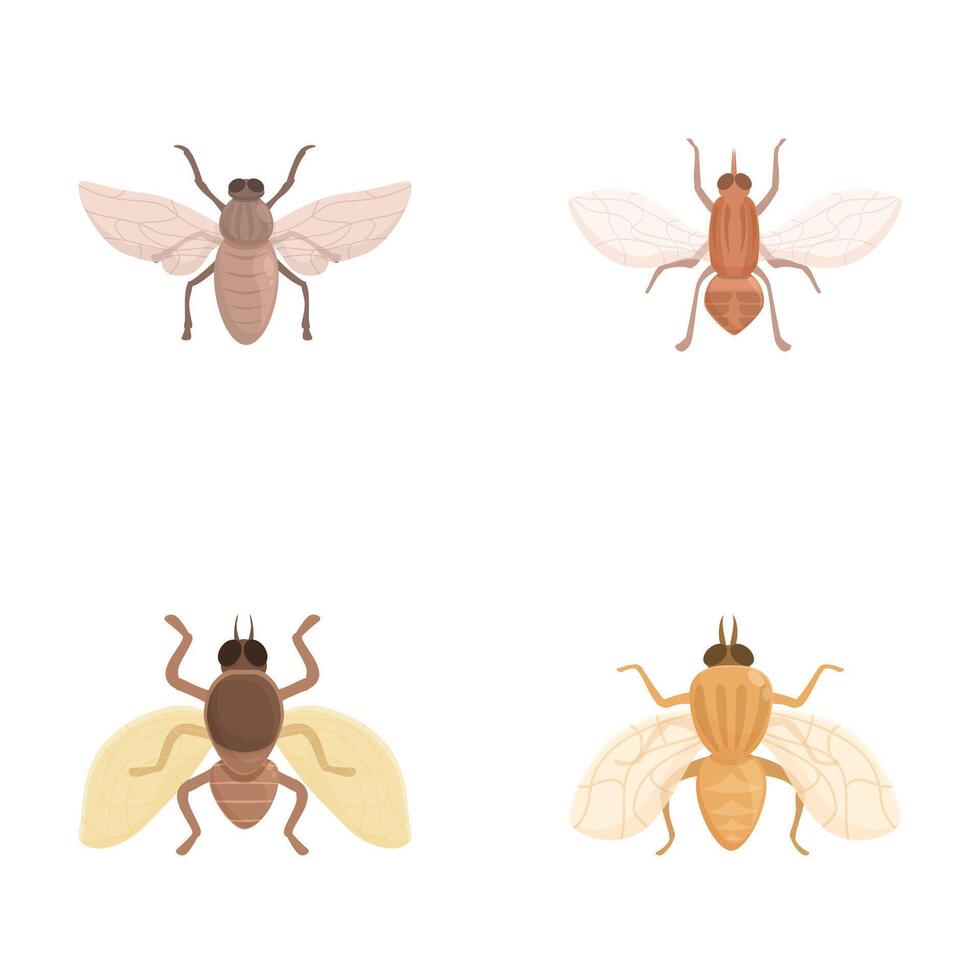 Set of cartoon honey bees in various poses vector