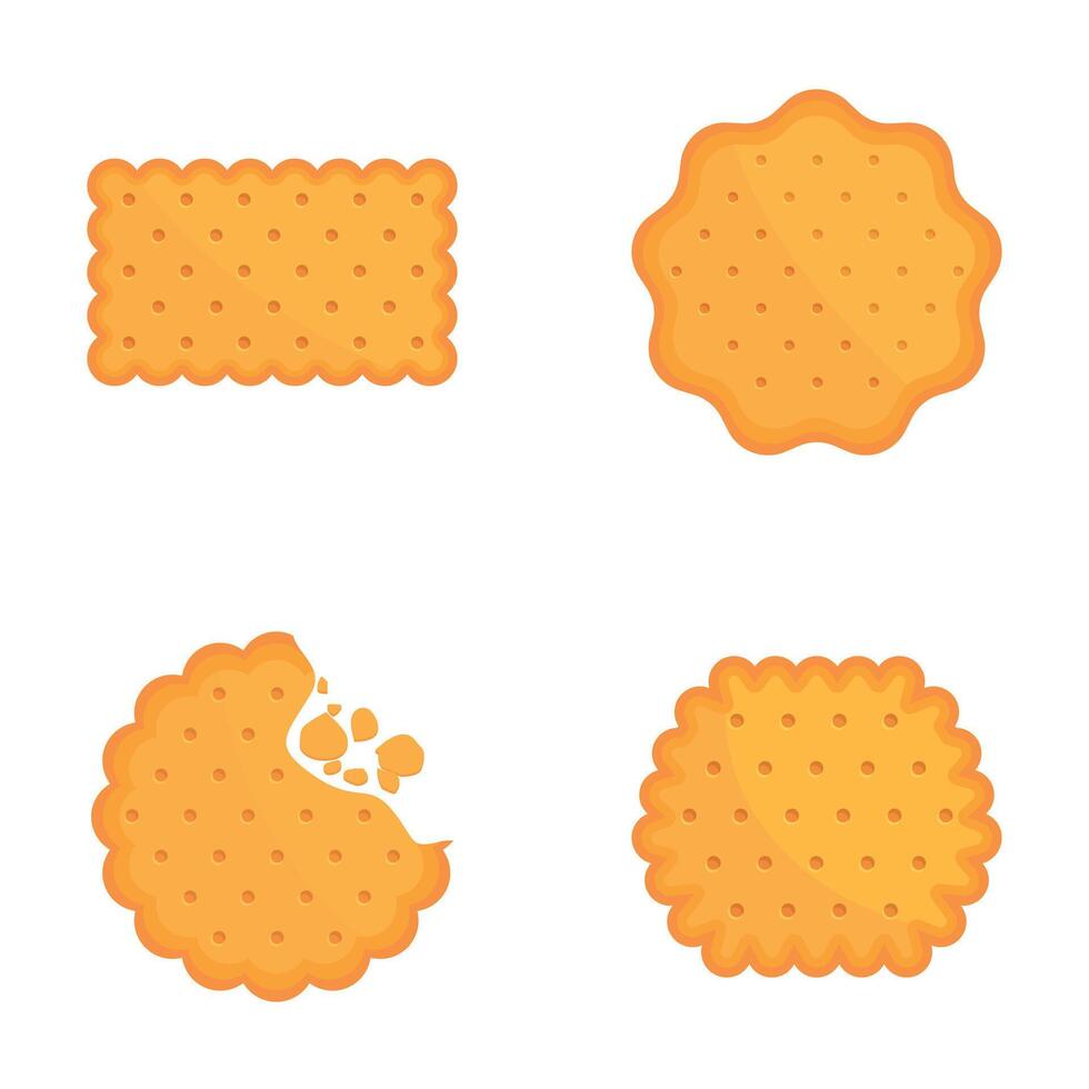 Assorted biscuit set on white background vector