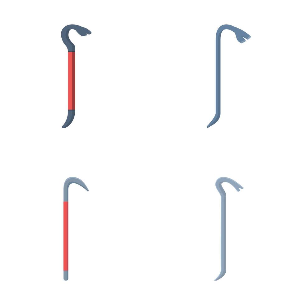 Set of crowbars in various styles vector