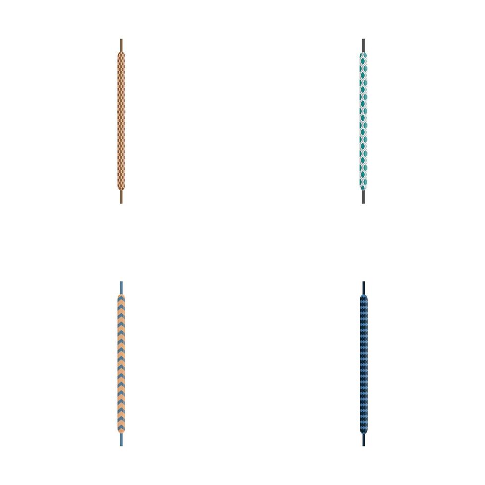 Set of four abstract geometric patterned rods vector