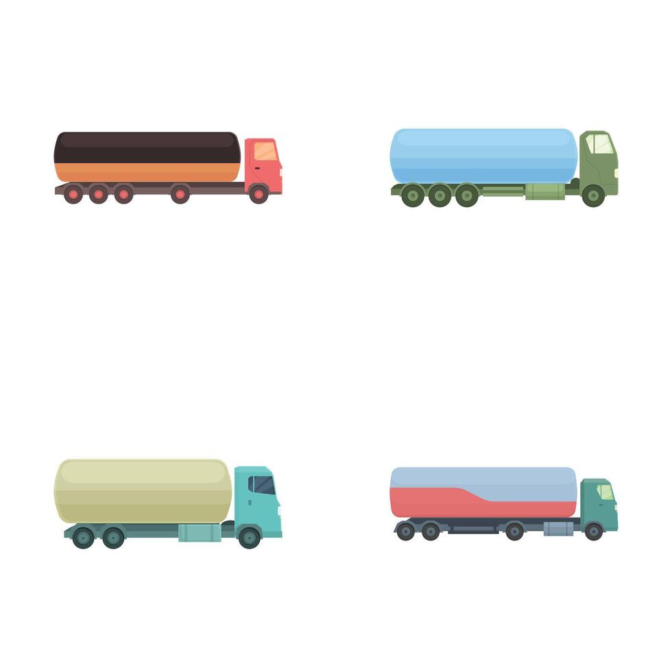 Set of four truck icons vector