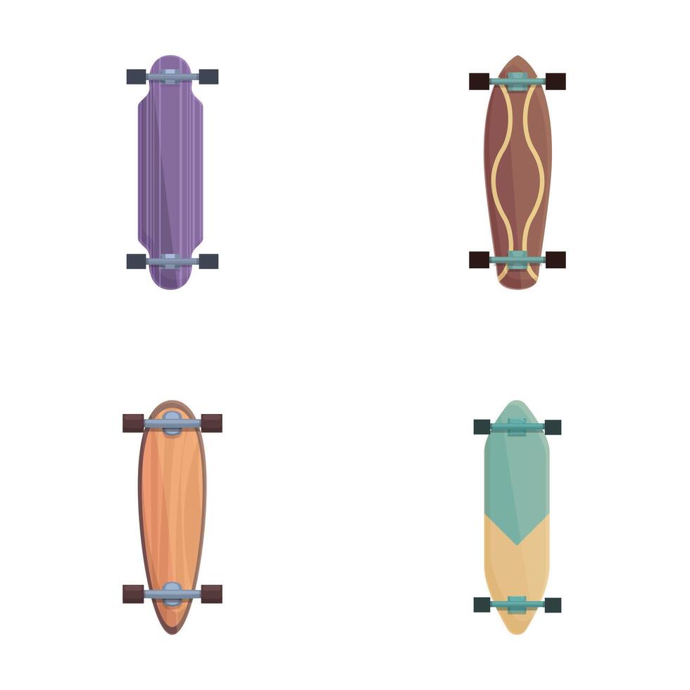 Set of various skateboard designs vector