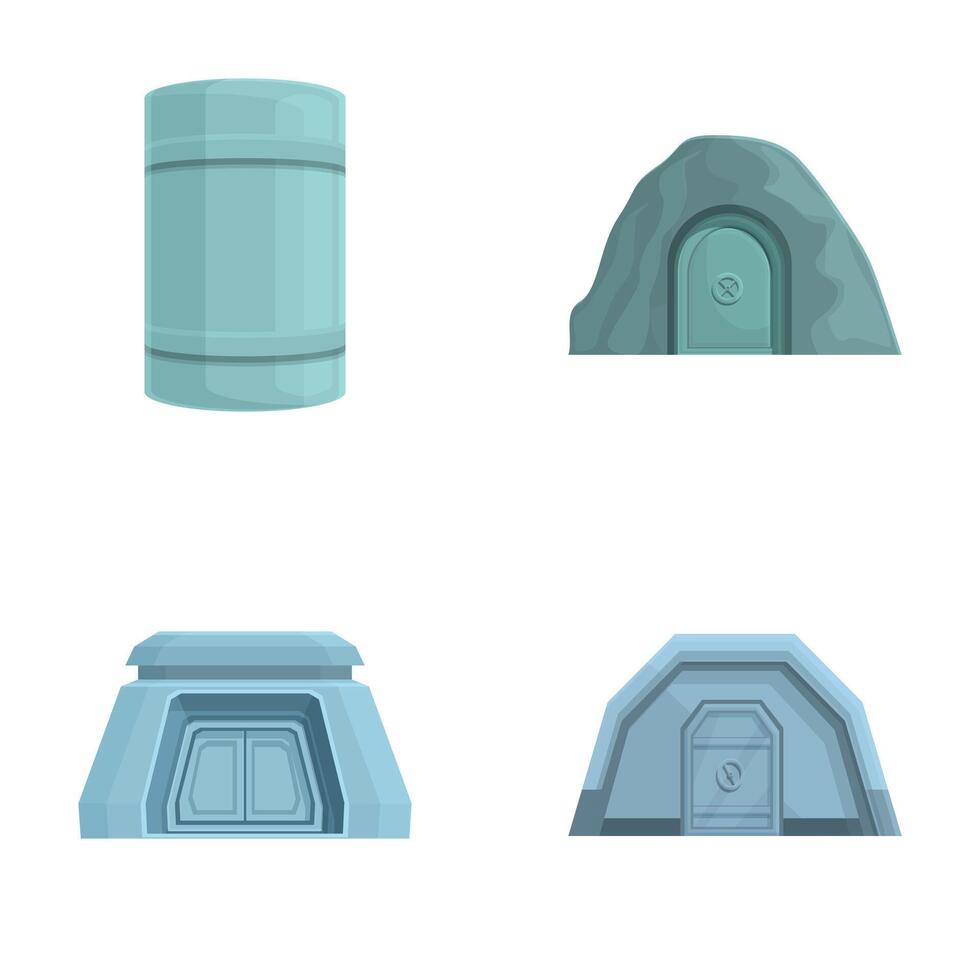 Set of futuristic scifi elements and structures vector