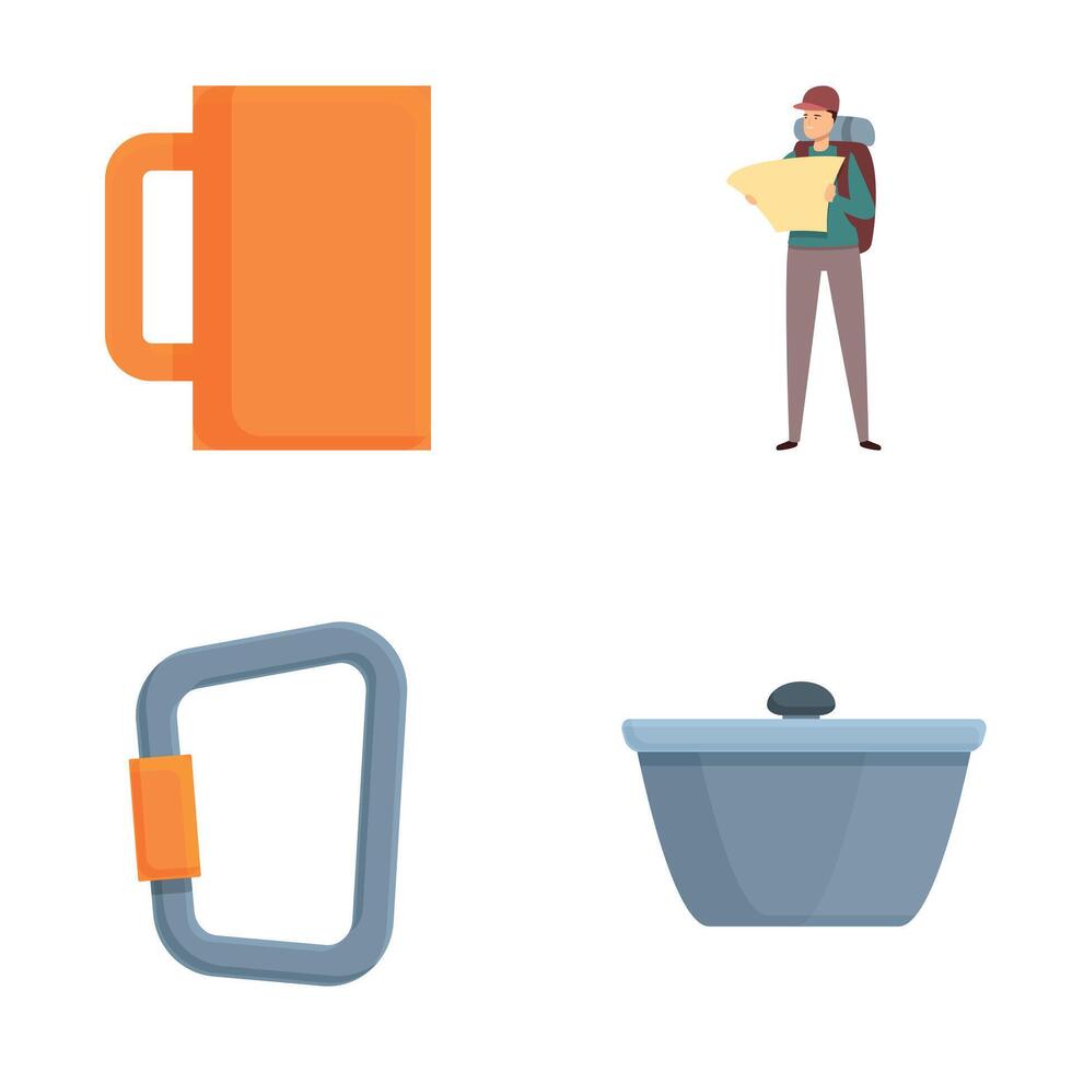 Collection of isolated everyday objects icons vector