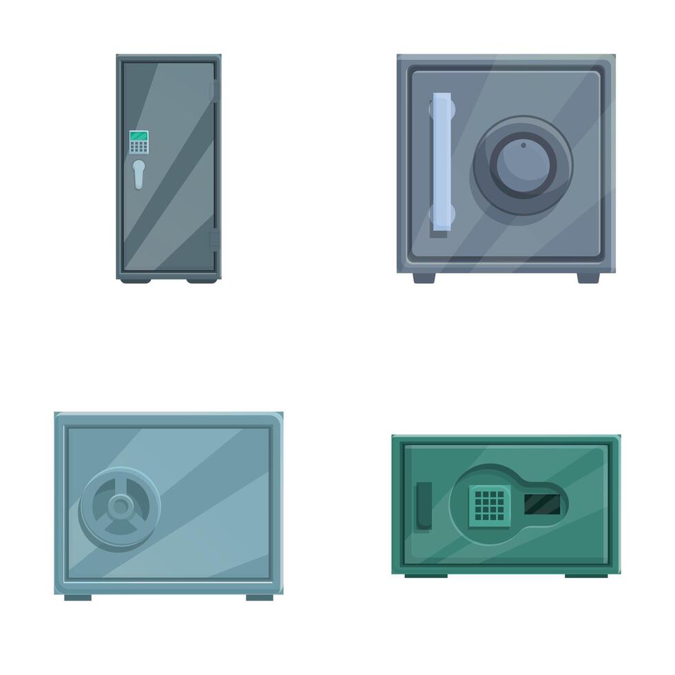 Set of various isolated safes icons vector