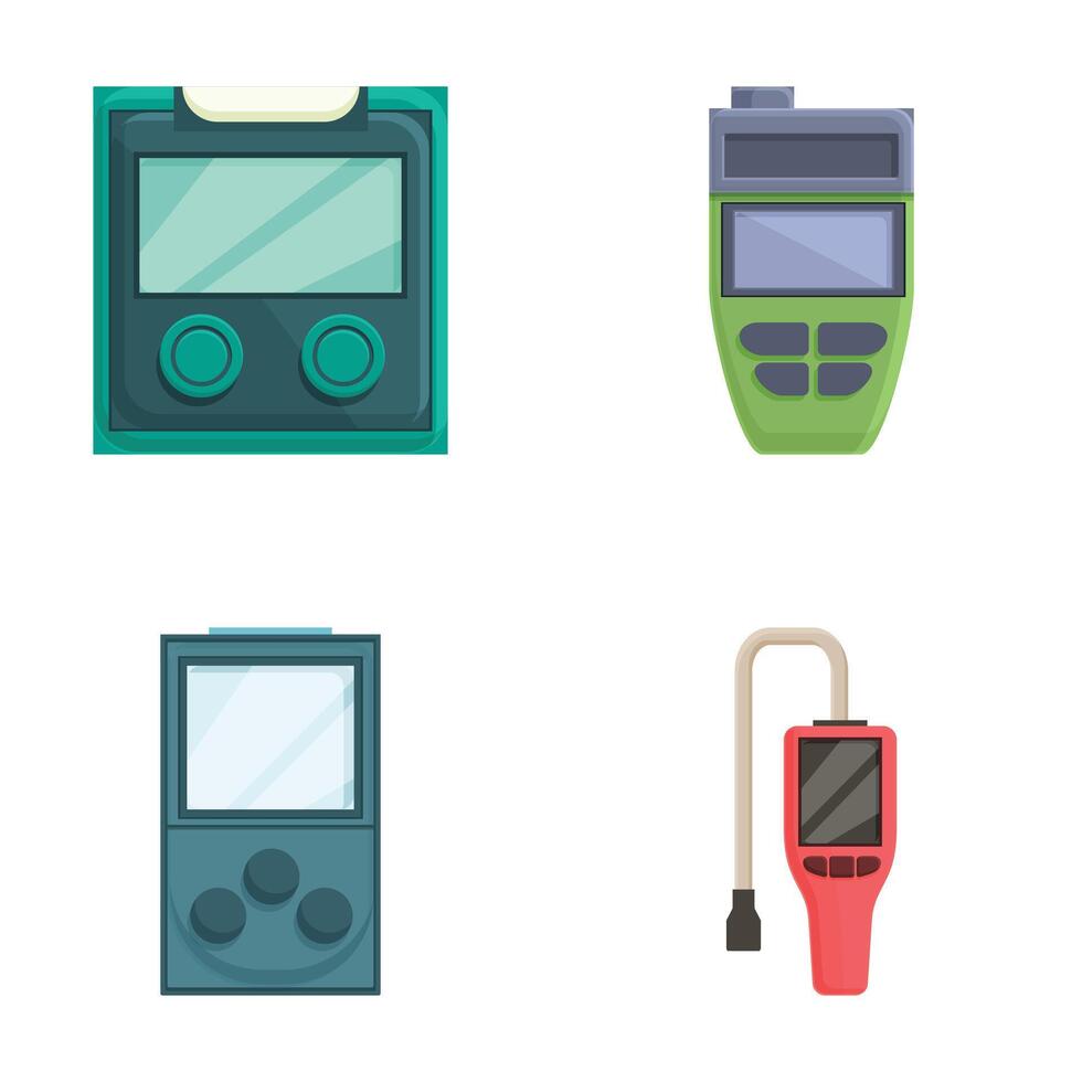 Set of vintage handheld electronic devices vector