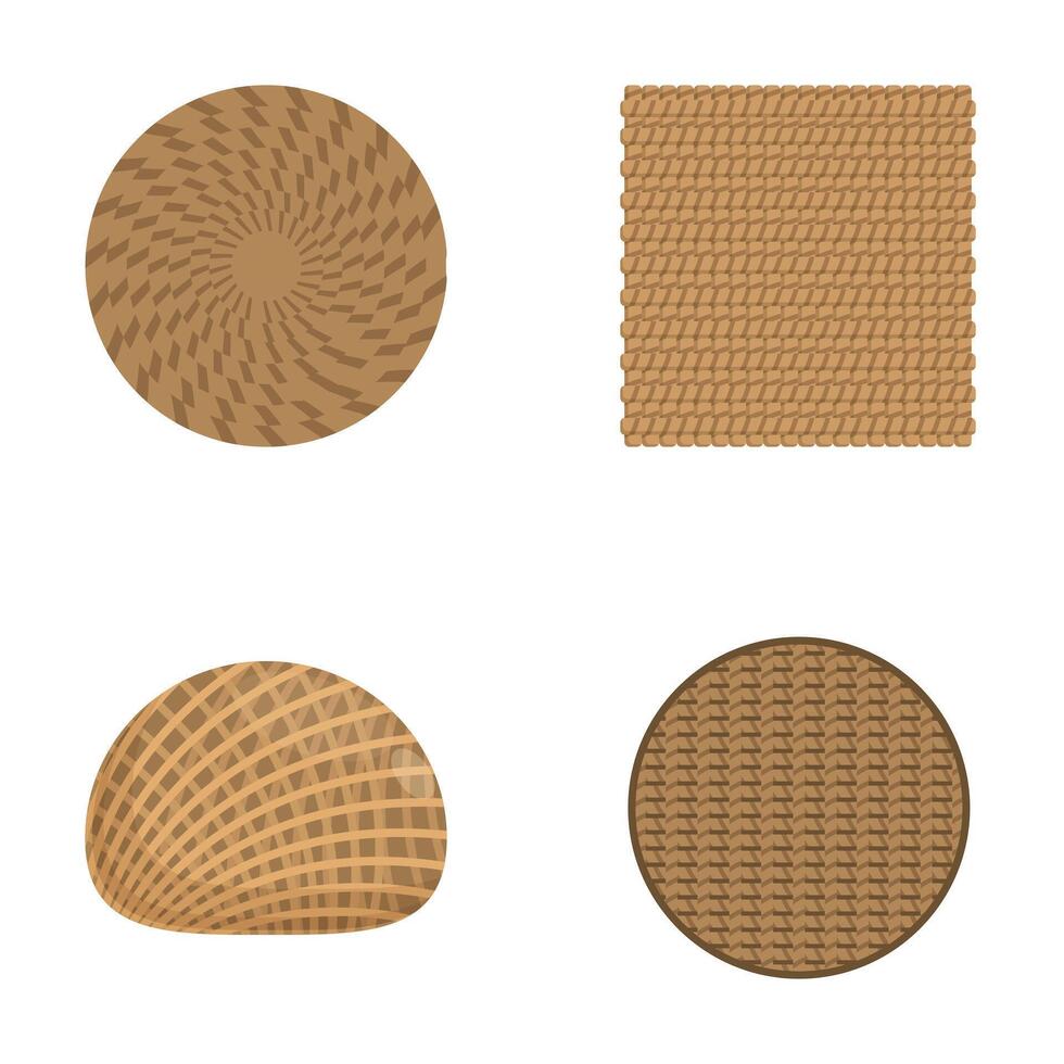 Variety of woven textures set vector