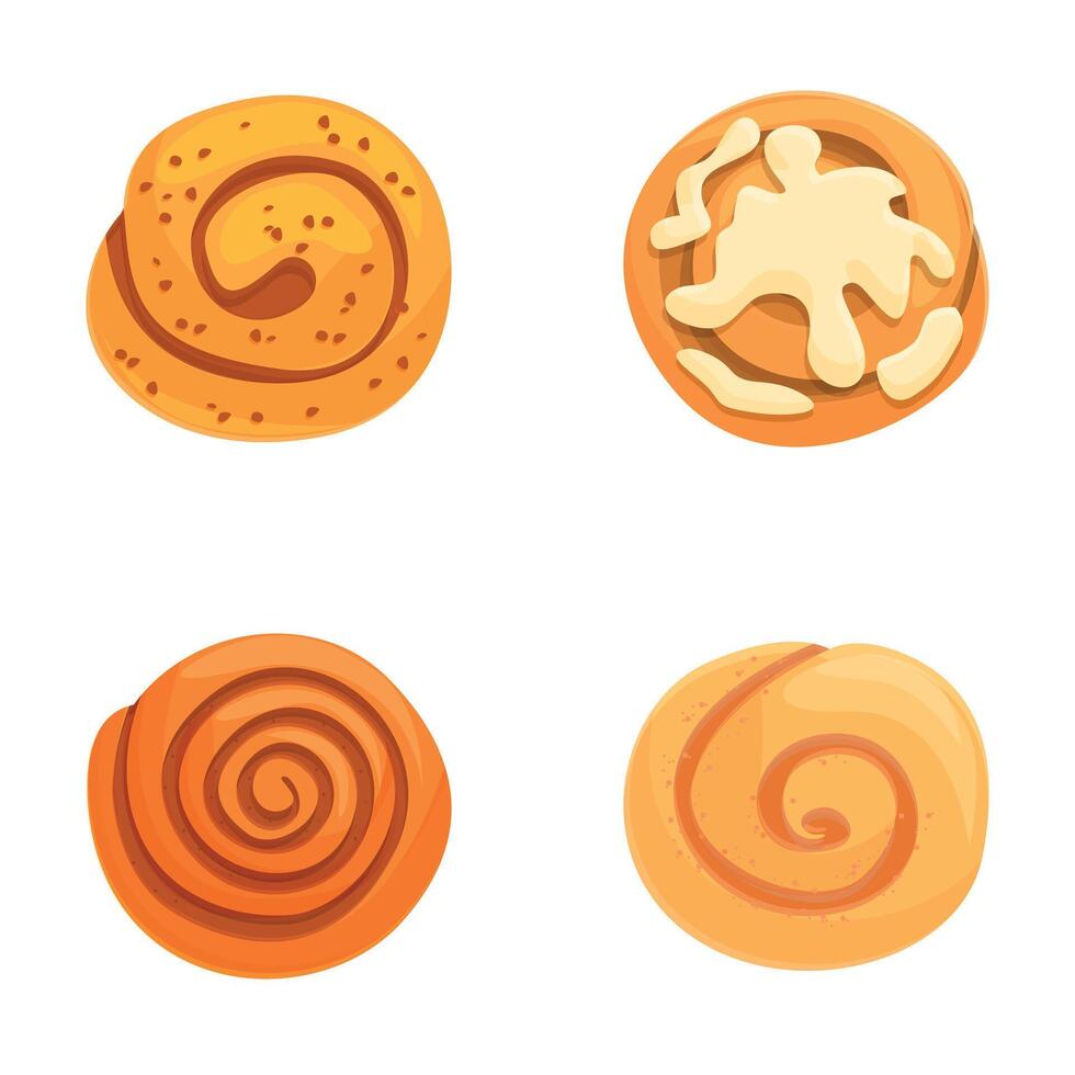 Collection of four deliciouslooking cookie illustrations, perfect for dessertthemed designs vector