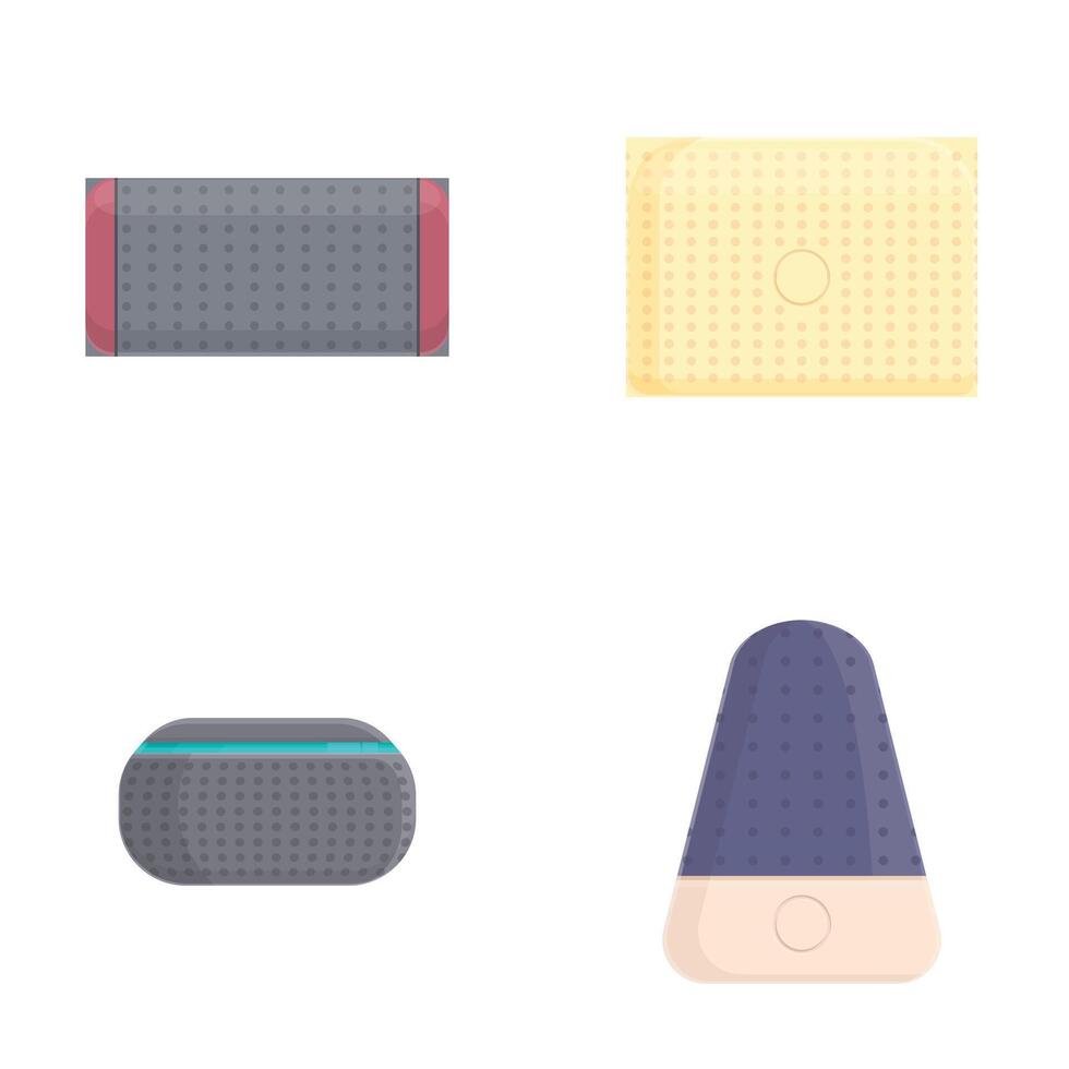 Set of four modern wireless speakers vector