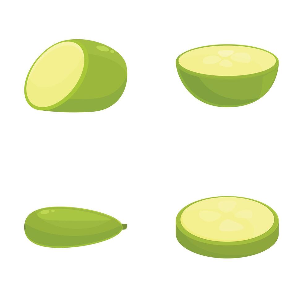 illustration set of fresh cucumbers vector