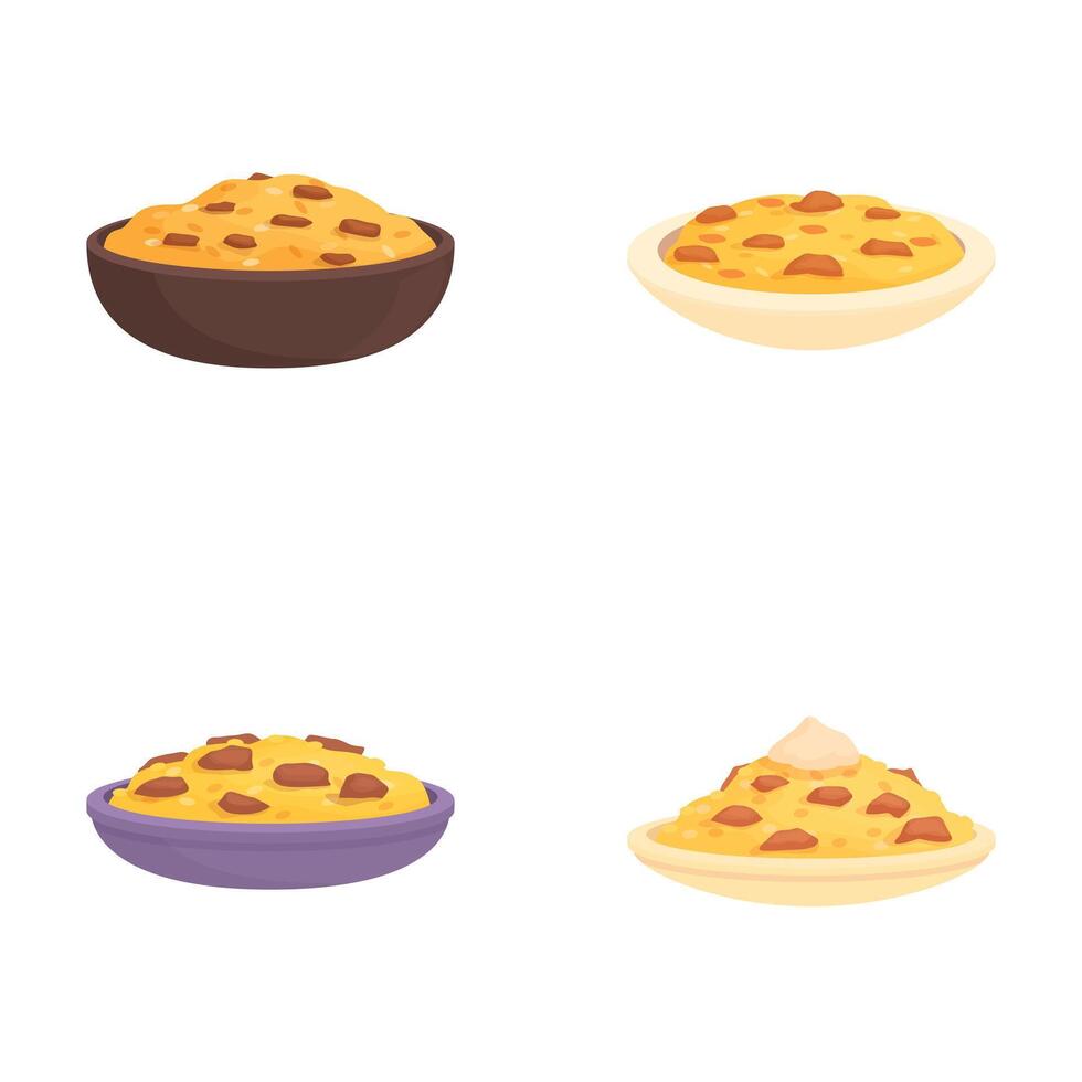 Assortment of chocolate chip cookie dough illustrations vector
