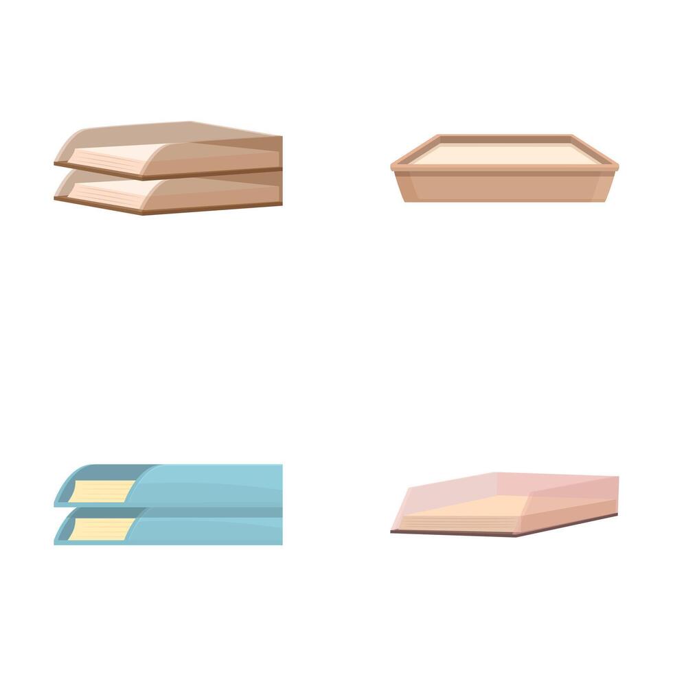 Set of cartoon book icons in flat style vector