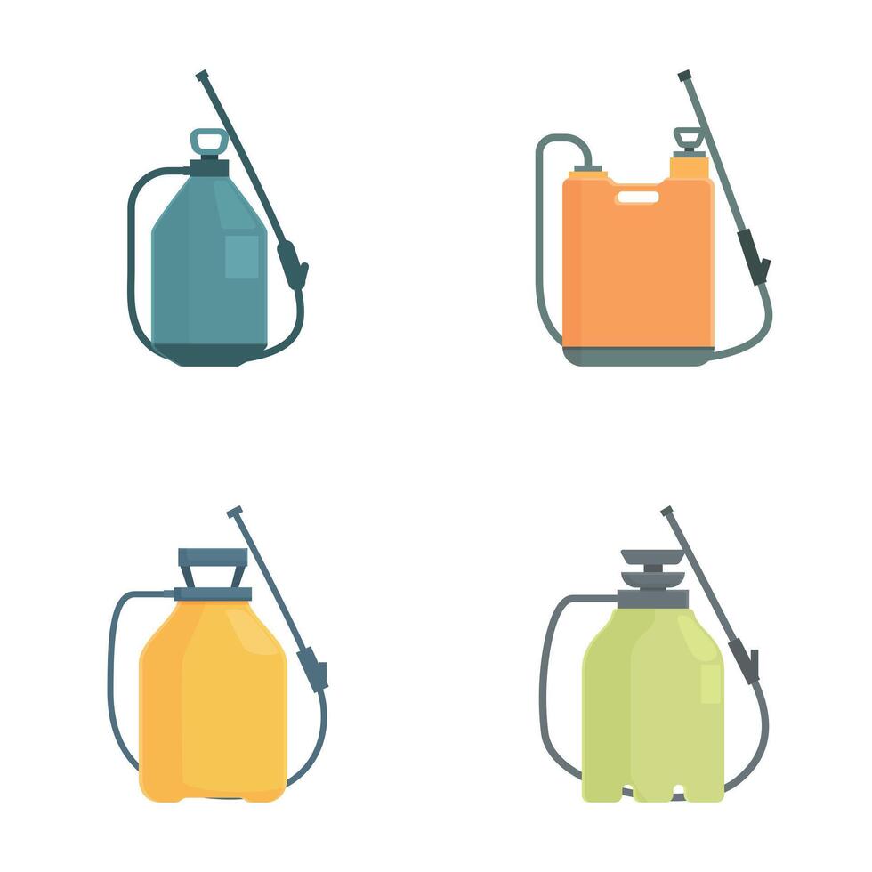 Set of pesticide sprayer icons vector