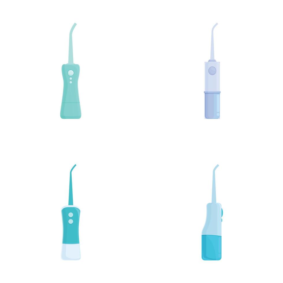 Set of portable water flossers isolated on white vector