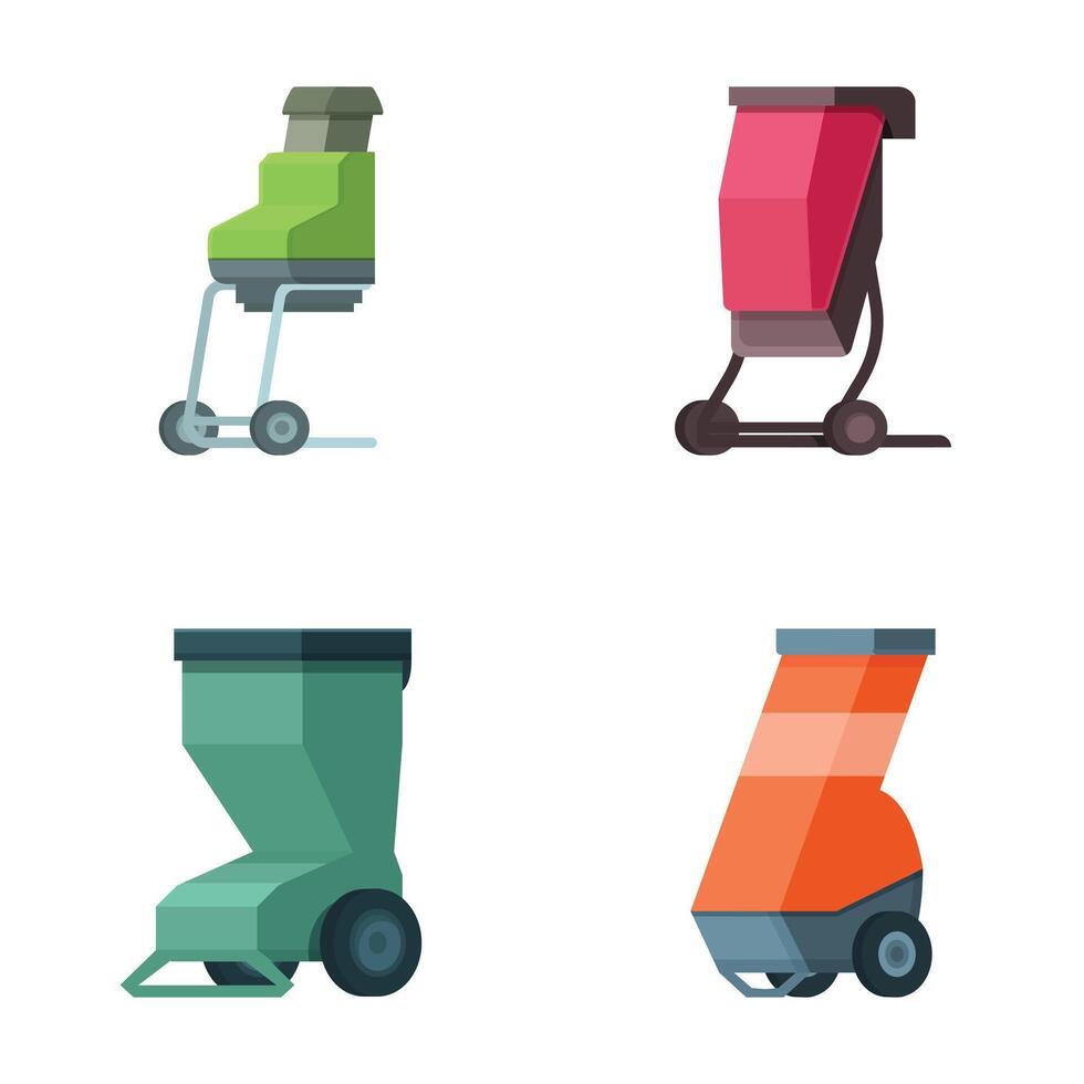 Set of four cartoon waste containers vector