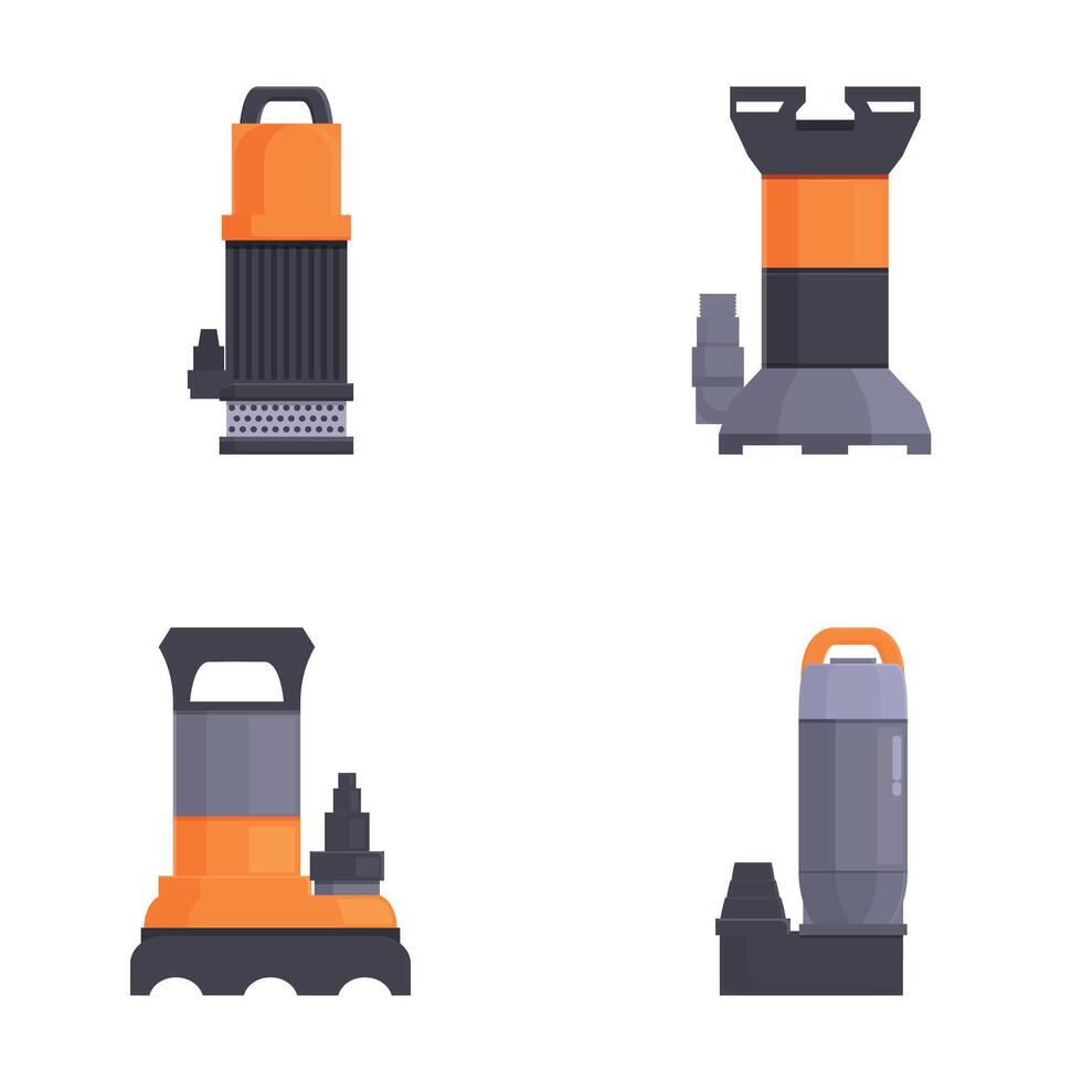 Set of modern portable camping stoves isolated on white vector