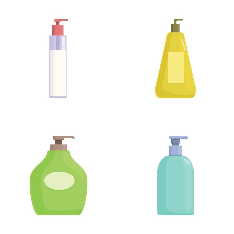 Set of cartoon soap dispensers isolated on white vector