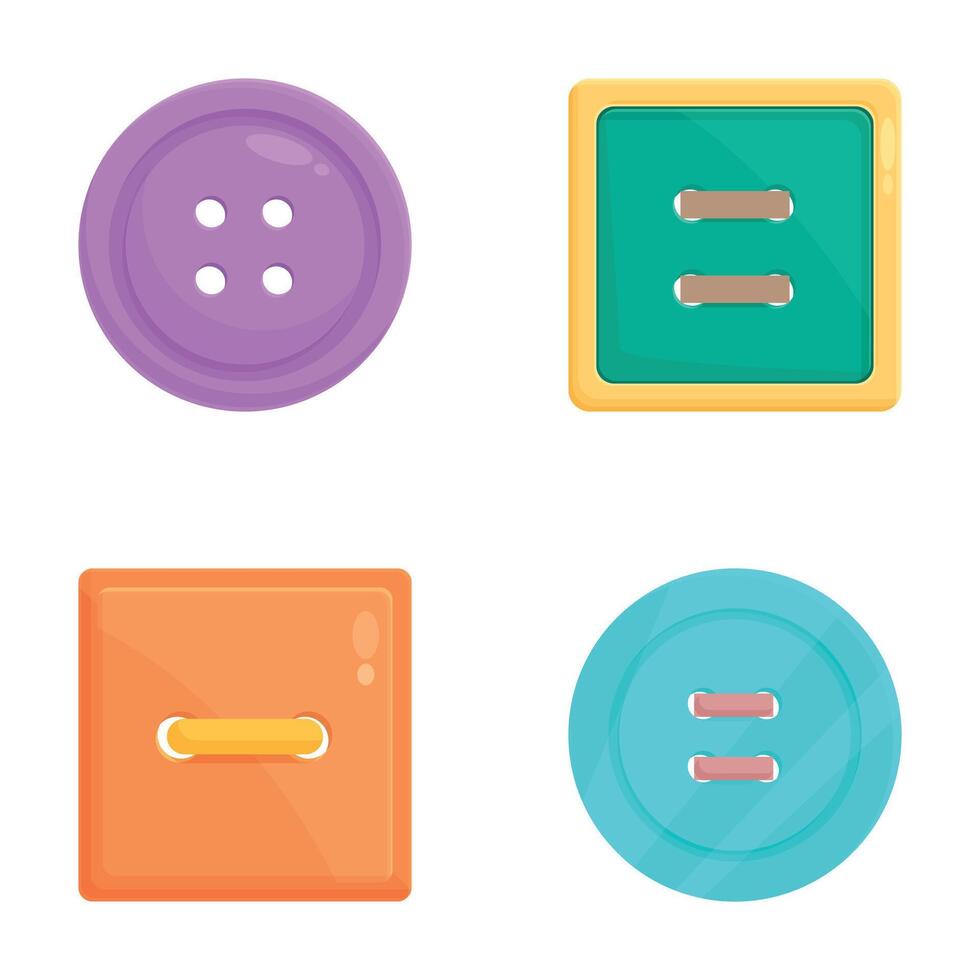 Set of colorful cartoon buttons and drawers icons vector