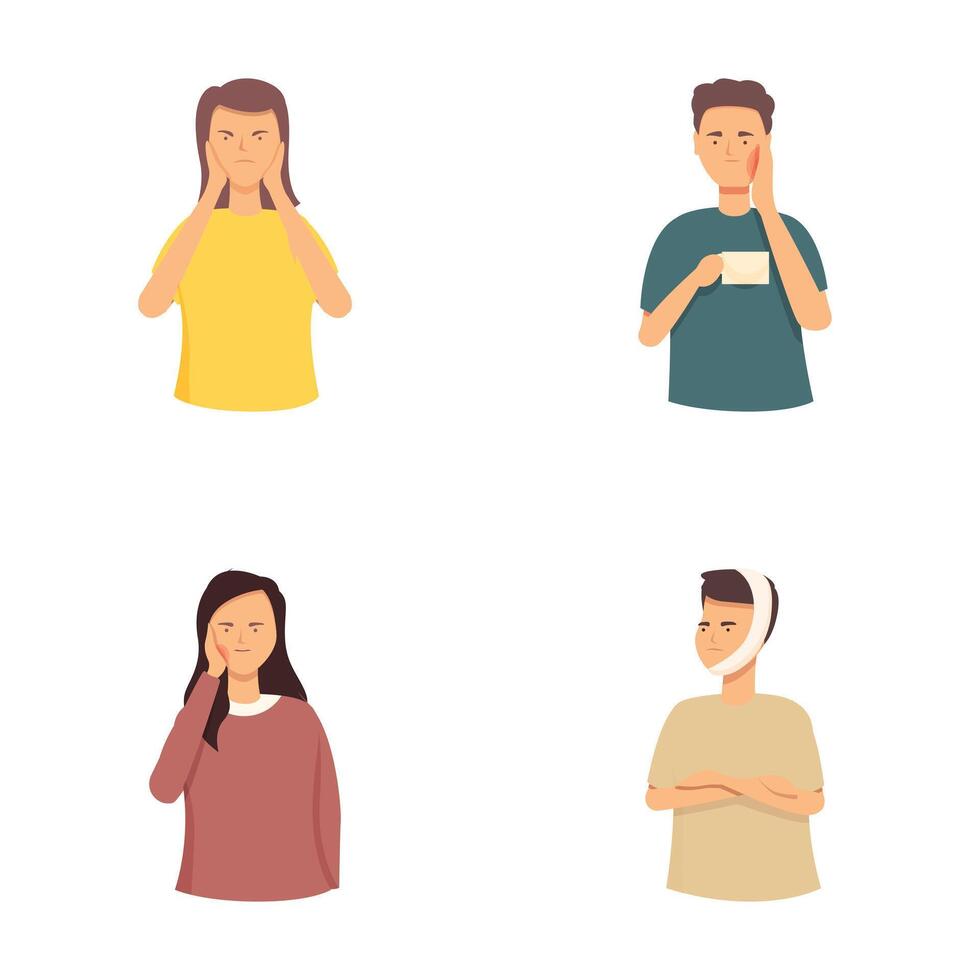 Diverse people expressing silence gesture vector