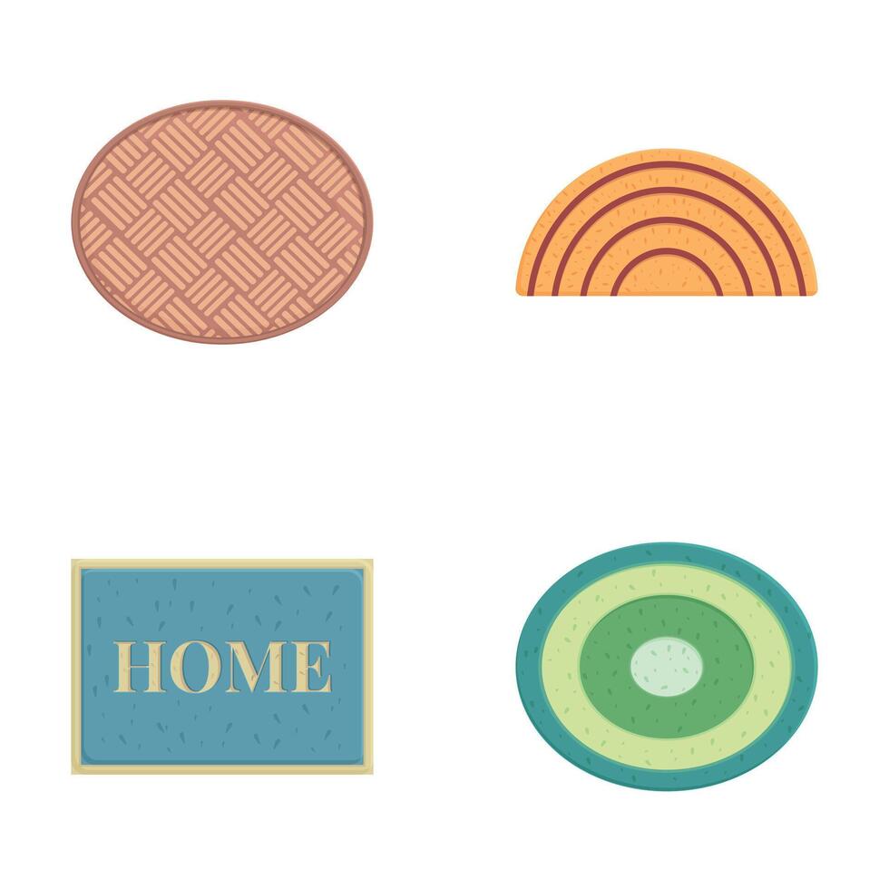 Set of four cartoon home decor elements vector
