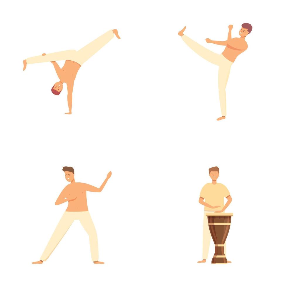Versatile male dancer performing different styles vector