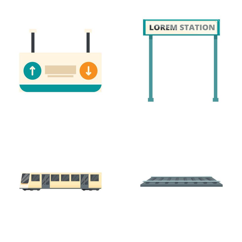 Modern public transport icons set vector