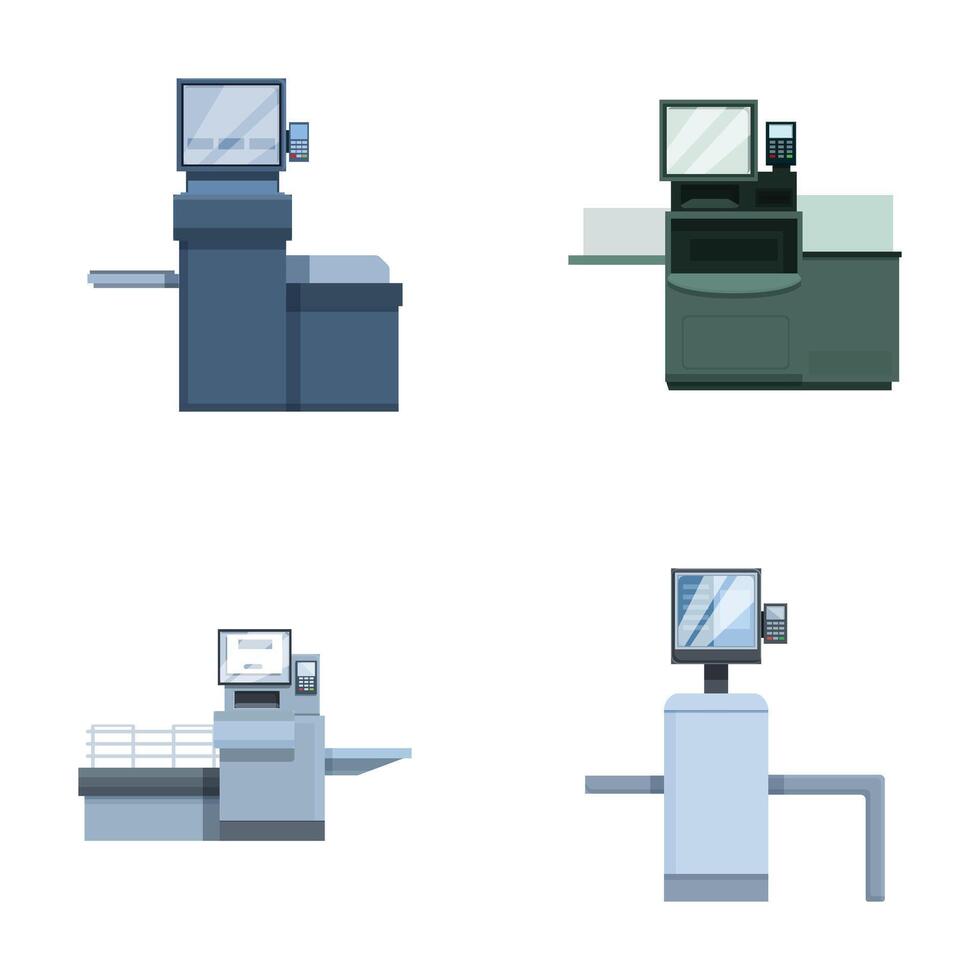 Set of modern checkout counters vector