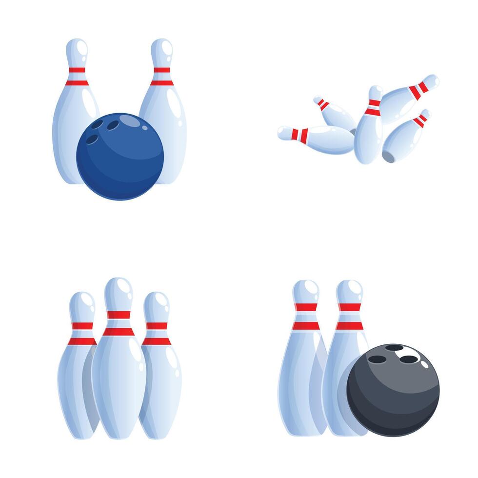 Bowling pins and ball set vector