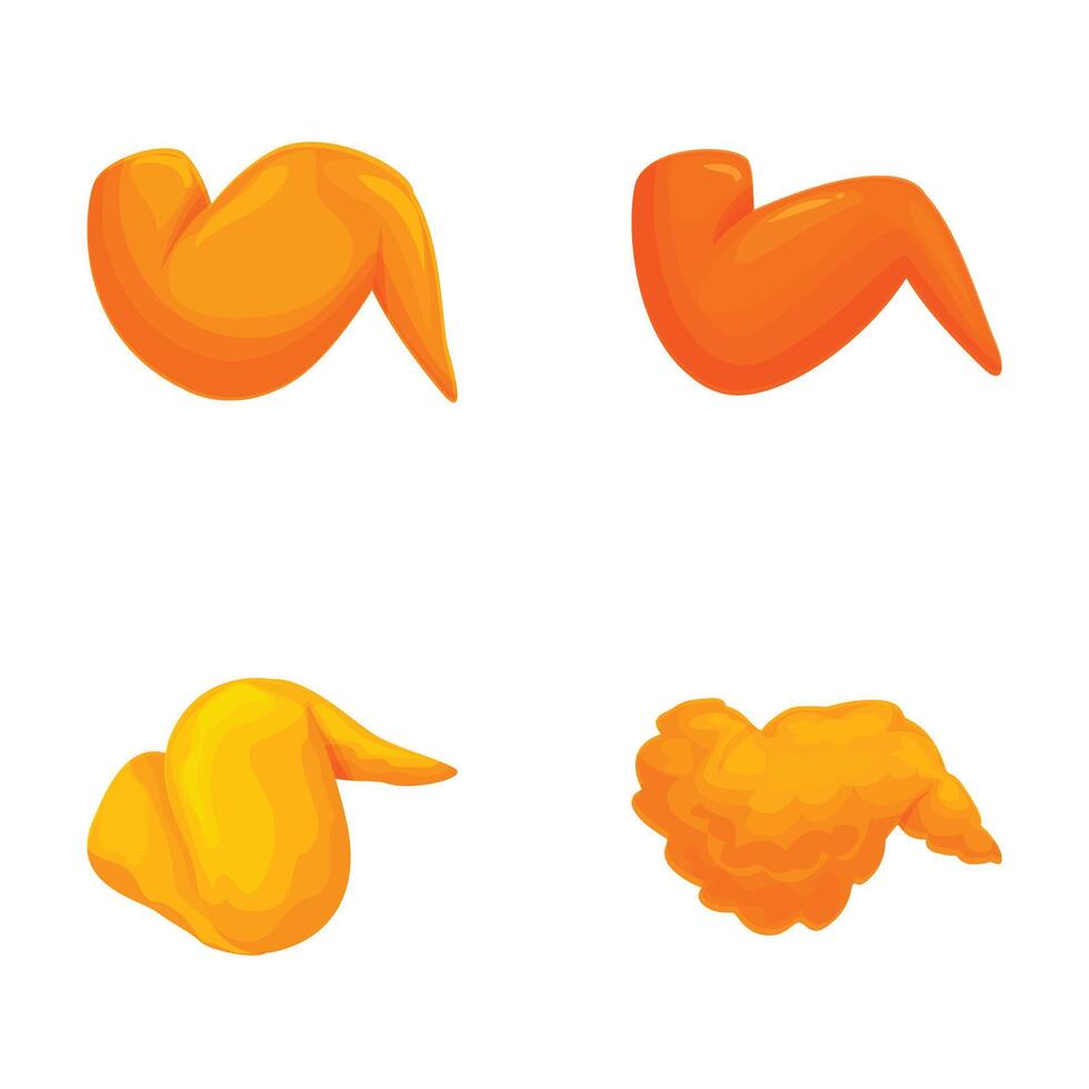 Cartoon chicken wings and drumsticks set vector