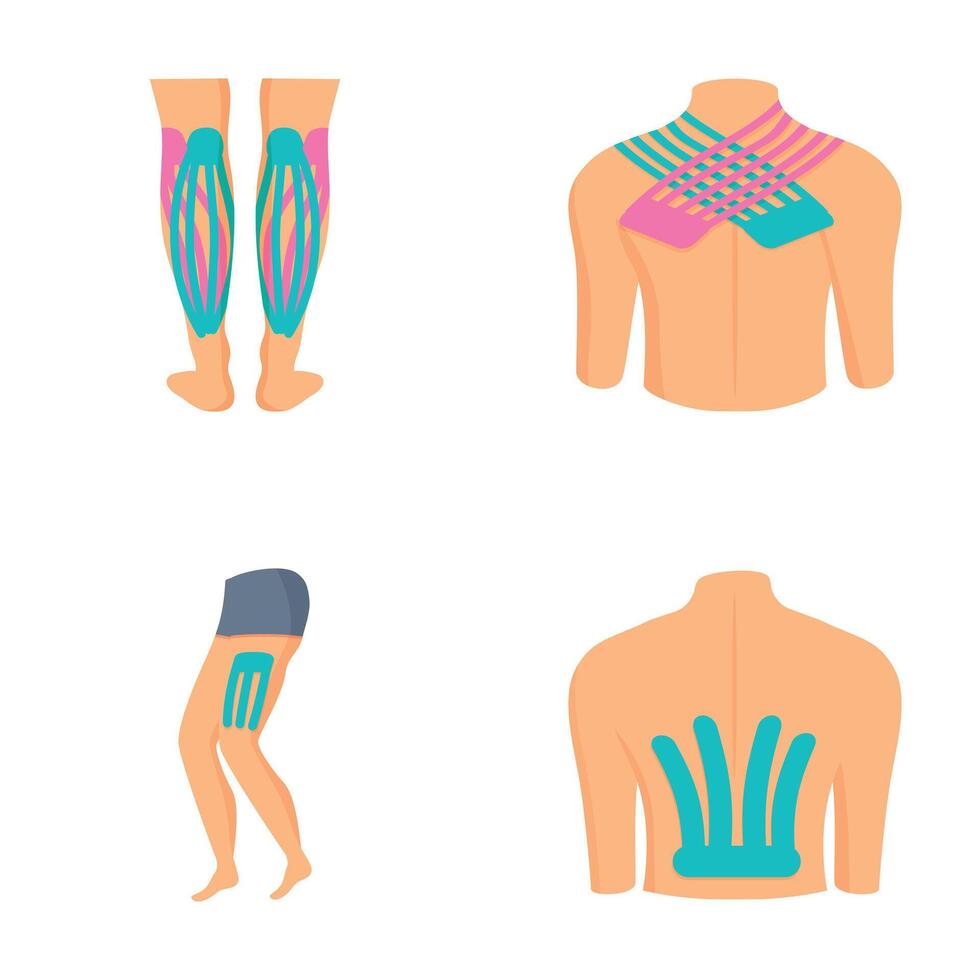 Set of graphics depicting common areas of muscle pain in the human body vector